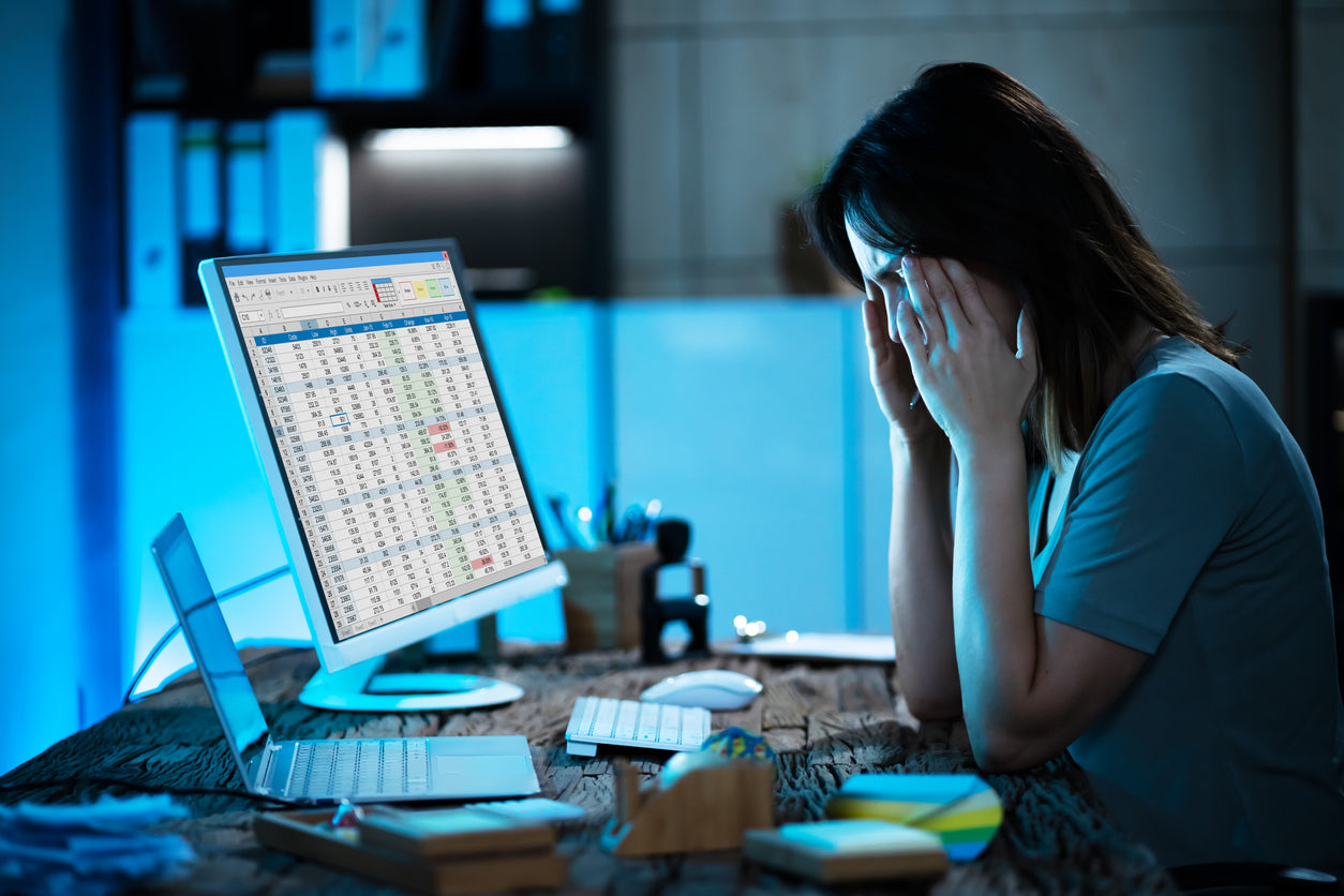 Office worker stressed